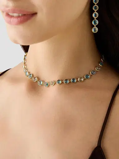 MARCO BICEGO Women's Jaipur Color 18K Yellow Gold & Blue Topaz Necklace | Thumbnail 2 MARCO BICEGO Women's Jaipur Color 18K Yellow Gold & Blue Topaz Necklace | Thumbnail 2