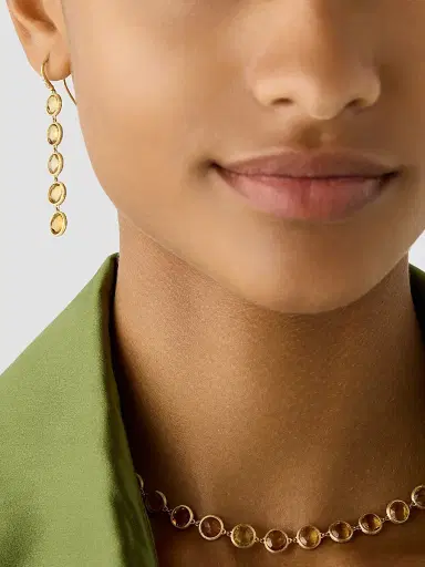 MARCO BICEGO Women's Jaipur Color 18K Yellow Gold, Citrine & 0.03 TCW Diamond Drop Earrings | Thumbnail 2 MARCO BICEGO Women's Jaipur Color 18K Yellow Gold, Citrine & 0.03 TCW Diamond Drop Earrings | Thumbnail 2