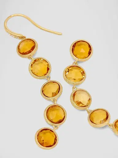 MARCO BICEGO Women's Jaipur Color 18K Yellow Gold, Citrine & 0.03 TCW Diamond Drop Earrings | Thumbnail 3 MARCO BICEGO Women's Jaipur Color 18K Yellow Gold, Citrine & 0.03 TCW Diamond Drop Earrings | Thumbnail 3
