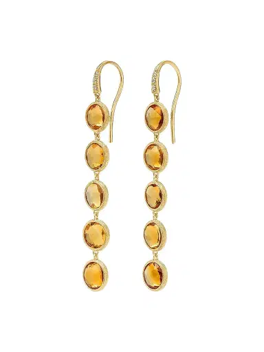 MARCO BICEGO Women's Jaipur Color 18K Yellow Gold, Citrine & 0.03 TCW Diamond Drop Earrings | Thumbnail 1 MARCO BICEGO Women's Jaipur Color 18K Yellow Gold, Citrine & 0.03 TCW Diamond Drop Earrings | Thumbnail 1