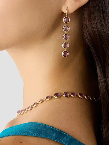 MARCO BICEGO Women's Jaipur 18K Yellow Gold, Amethyst & 0.03 TCW Diamond Drop Earrings | Thumbnail 2 MARCO BICEGO Women's Jaipur 18K Yellow Gold, Amethyst & 0.03 TCW Diamond Drop Earrings | Thumbnail 2