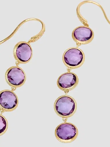 MARCO BICEGO Women's Jaipur 18K Yellow Gold, Amethyst & 0.03 TCW Diamond Drop Earrings | Thumbnail 3 MARCO BICEGO Women's Jaipur 18K Yellow Gold, Amethyst & 0.03 TCW Diamond Drop Earrings | Thumbnail 3