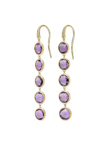 MARCO BICEGO Women's Jaipur 18K Yellow Gold, Amethyst & 0.03 TCW Diamond Drop Earrings | Thumbnail 1 MARCO BICEGO Women's Jaipur 18K Yellow Gold, Amethyst & 0.03 TCW Diamond Drop Earrings | Thumbnail 1