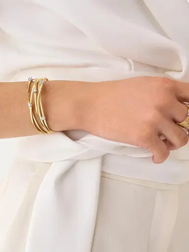 MARCO BICEGO Women's Marrakech 18K Gold & 0.4 TCW Diamond Layered Coil Bracelet | Thumbnail 2 MARCO BICEGO Women's Marrakech 18K Gold & 0.4 TCW Diamond Layered Coil Bracelet | Thumbnail 2