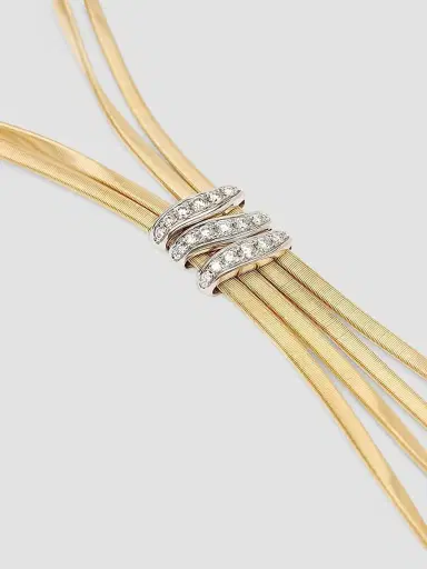 MARCO BICEGO Women's Marrakech Two-Tone 18K Gold & 0.48 TCW Diamond Double-Strand Lariat Necklace | Thumbnail 3 MARCO BICEGO Women's Marrakech Two-Tone 18K Gold & 0.48 TCW Diamond Double-Strand Lariat Necklace | Thumbnail 3