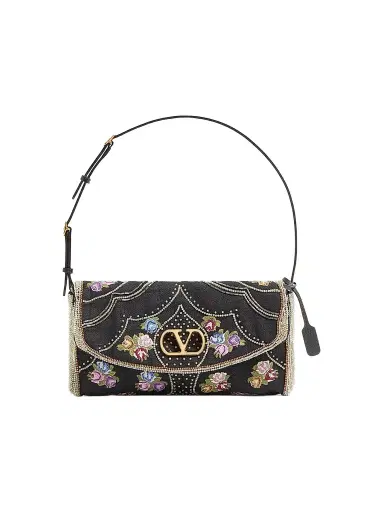 Valentino Women's DeVain Small Embroidered Shoulder Bag | Thumbnail 1 Valentino Women's DeVain Small Embroidered Shoulder Bag | Thumbnail 1