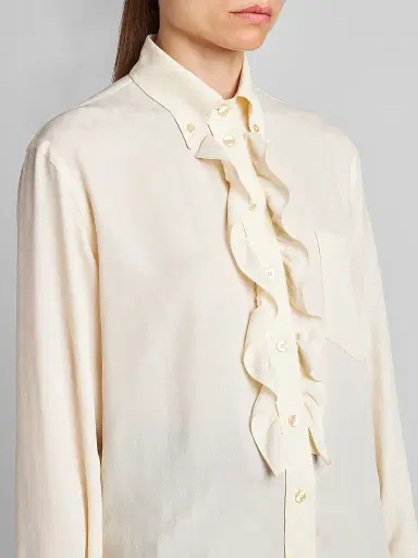 Etro Women's Ruffle Placket Silk-Blend Shirt | Thumbnail 5 Etro Women's Ruffle Placket Silk-Blend Shirt | Thumbnail 5