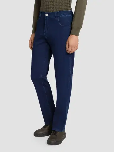 Stefano Ricci Men's Cotton Blend Tapered Jeans | Thumbnail 2 Stefano Ricci Men's Cotton Blend Tapered Jeans | Thumbnail 2