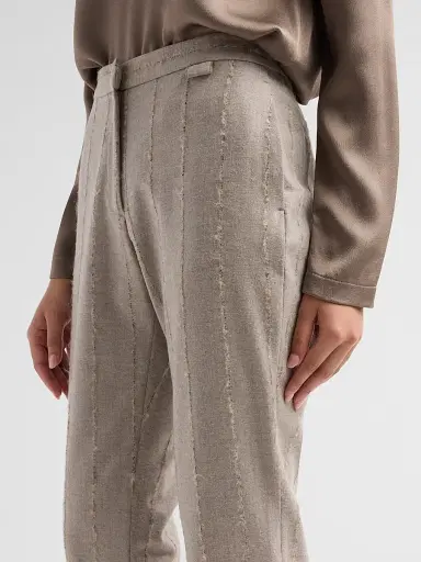 Fabiana Filippi Women's Filo Diamanté Wool-Blend Pinstriped Flannel Trousers | Thumbnail 5 Fabiana Filippi Women's Filo Diamanté Wool-Blend Pinstriped Flannel Trousers | Thumbnail 5