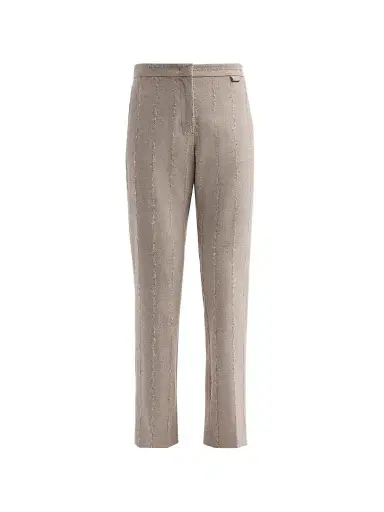 Fabiana Filippi Women's Filo Diamanté Wool-Blend Pinstriped Flannel Trousers | Thumbnail 1 Fabiana Filippi Women's Filo Diamanté Wool-Blend Pinstriped Flannel Trousers | Thumbnail 1