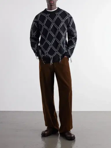 Junya Watanabe Intarsia Wool-Blend Sweater - Men | Thumbnail 2 Junya Watanabe Intarsia Wool-Blend Sweater - Men | Thumbnail 2