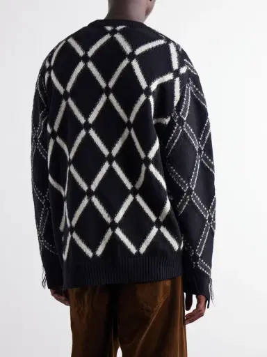 Junya Watanabe Intarsia Wool-Blend Sweater - Men | Thumbnail 4 Junya Watanabe Intarsia Wool-Blend Sweater - Men | Thumbnail 4