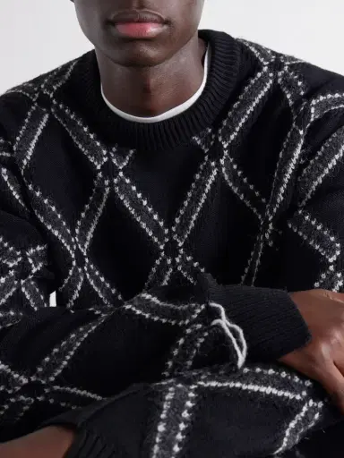 Junya Watanabe Intarsia Wool-Blend Sweater - Men | Thumbnail 5 Junya Watanabe Intarsia Wool-Blend Sweater - Men | Thumbnail 5
