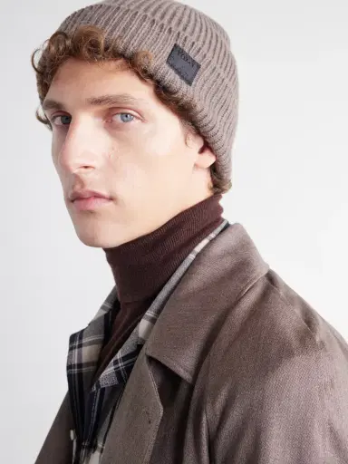 Paul Smith Logo-Appliquéd Ribbed Cashmere and Merino Wool-Blend Beanie - Men | Thumbnail 2 Paul Smith Logo-Appliquéd Ribbed Cashmere and Merino Wool-Blend Beanie - Men | Thumbnail 2