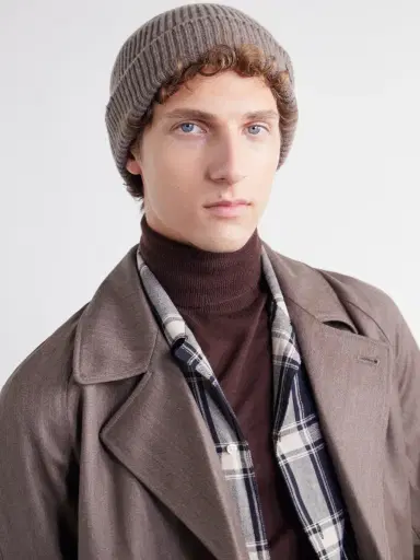 Paul Smith Logo-Appliquéd Ribbed Cashmere and Merino Wool-Blend Beanie - Men | Thumbnail 3 Paul Smith Logo-Appliquéd Ribbed Cashmere and Merino Wool-Blend Beanie - Men | Thumbnail 3