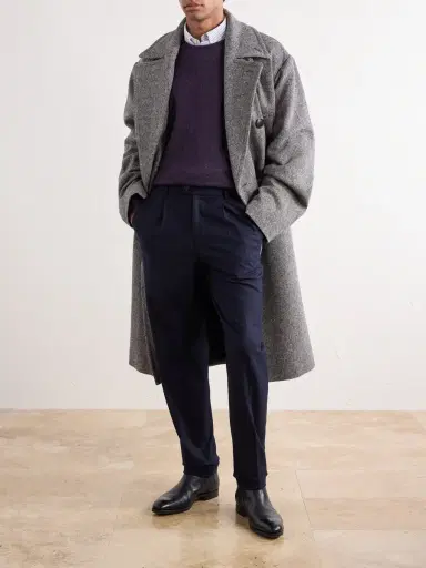 Thom Sweeney Straight-Leg Pleated Virgin Wool-Blend Chinos - Men | Thumbnail 2 Thom Sweeney Straight-Leg Pleated Virgin Wool-Blend Chinos - Men | Thumbnail 2