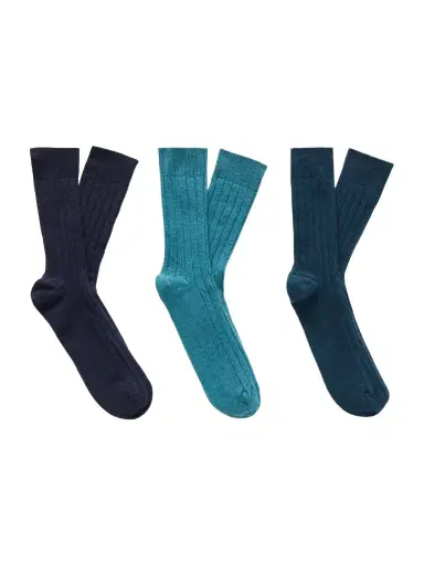 Johnstons of Elgin Set of Three Ribbed-Knit Cashmere-Blend Socks - Men | Thumbnail 1 Johnstons of Elgin Set of Three Ribbed-Knit Cashmere-Blend Socks - Men | Thumbnail 1