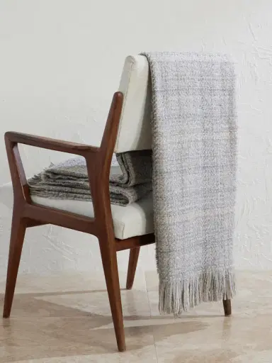 Johnstons of Elgin Luxury Texture Checked Cashmere, Silk and Alpaca Wool-Blend Throw - Men | Thumbnail 1 Johnstons of Elgin Luxury Texture Checked Cashmere, Silk and Alpaca Wool-Blend Throw - Men | Thumbnail 1