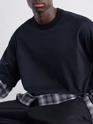 COMME des GARCONS HOMME Checked Layered Cotton T-Shirt - Men | Thumbnail 5 COMME des GARCONS HOMME Checked Layered Cotton T-Shirt - Men | Thumbnail 5