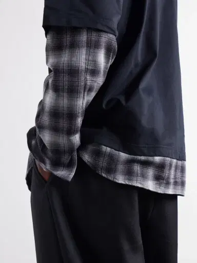 COMME des GARCONS HOMME Checked Layered Cotton T-Shirt - Men | Thumbnail 6 COMME des GARCONS HOMME Checked Layered Cotton T-Shirt - Men | Thumbnail 6