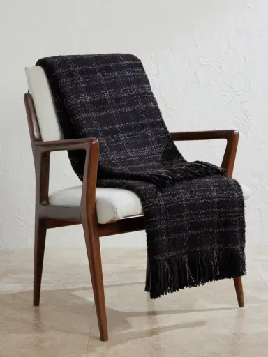 Johnstons of Elgin Luxury Texture Checked Cashmere, Silk and Alpaca Wool-Blend Throw - Men | Thumbnail 1 Johnstons of Elgin Luxury Texture Checked Cashmere, Silk and Alpaca Wool-Blend Throw - Men | Thumbnail 1
