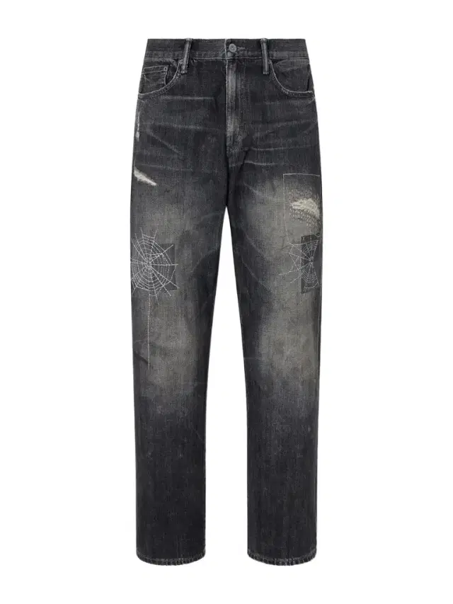 Savage Straight-Leg Distressed Embroidered Jeans - Men Savage Straight-Leg Distressed Embroidered Jeans - Men
