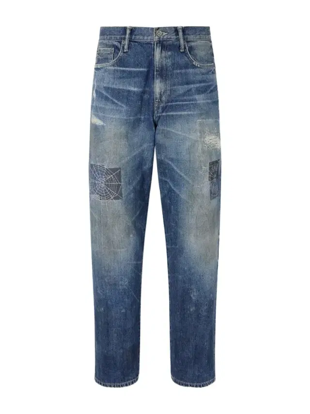 Savage Straight-Leg Distressed Embroidered Jeans - Men Savage Straight-Leg Distressed Embroidered Jeans - Men