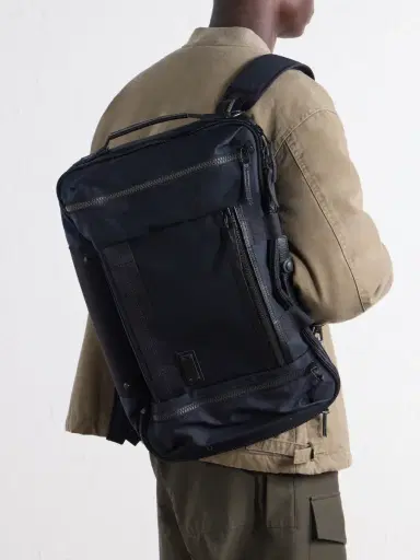 Master-Piece Rise Leather and Canvas-Trimmed CORDURA® MasterTeX Backpack - Men | Thumbnail 3 Master-Piece Rise Leather and Canvas-Trimmed CORDURA® MasterTeX Backpack - Men | Thumbnail 3