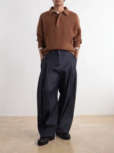SAGE NATION Ribbed-Knit Wool Polo Sweater - Men | Thumbnail 2 SAGE NATION Ribbed-Knit Wool Polo Sweater - Men | Thumbnail 2