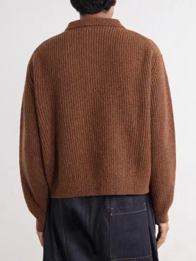 SAGE NATION Ribbed-Knit Wool Polo Sweater - Men | Thumbnail 4 SAGE NATION Ribbed-Knit Wool Polo Sweater - Men | Thumbnail 4