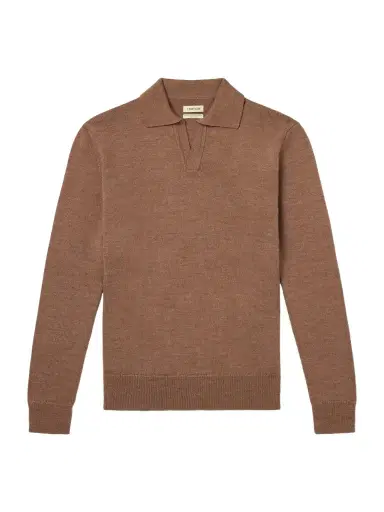 De Bonne Facture Merino Wool Polo Sweater - Men | Thumbnail 1 De Bonne Facture Merino Wool Polo Sweater - Men | Thumbnail 1