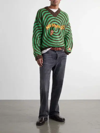 Nahmias Embroidered Alpaca-Blend Crochet Sweater - Men | Thumbnail 2 Nahmias Embroidered Alpaca-Blend Crochet Sweater - Men | Thumbnail 2