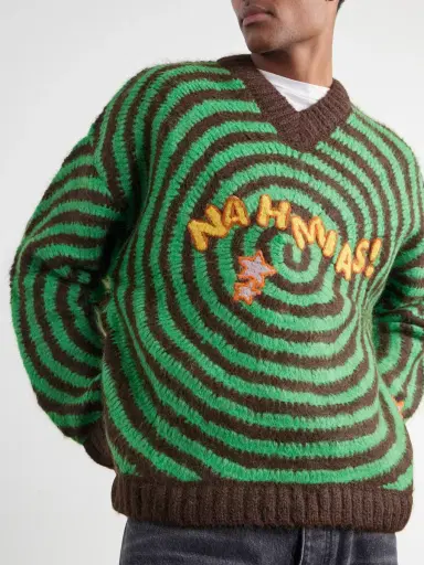 Nahmias Embroidered Alpaca-Blend Crochet Sweater - Men | Thumbnail 5 Nahmias Embroidered Alpaca-Blend Crochet Sweater - Men | Thumbnail 5