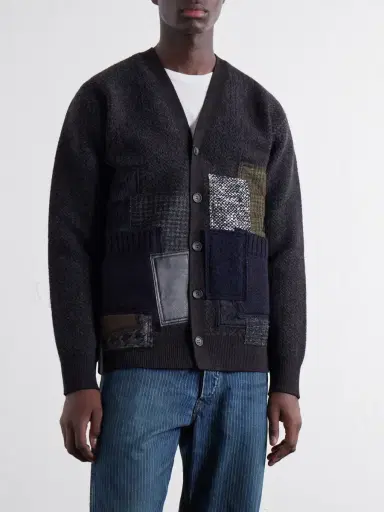Junya Watanabe Patchwork Wool-Blend Cardigan - Men | Thumbnail 3 Junya Watanabe Patchwork Wool-Blend Cardigan - Men | Thumbnail 3