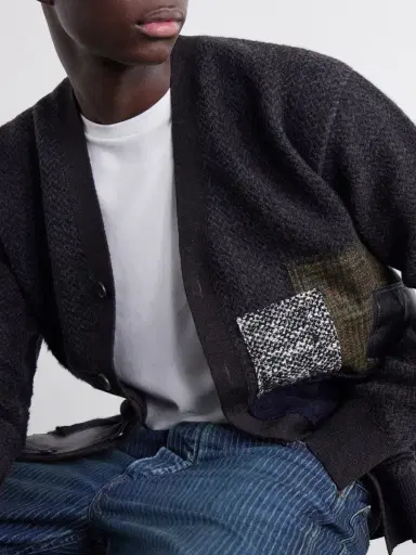 Junya Watanabe Patchwork Wool-Blend Cardigan - Men | Thumbnail 5 Junya Watanabe Patchwork Wool-Blend Cardigan - Men | Thumbnail 5