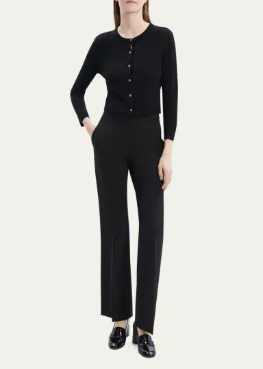 Theory Regal Merino Wool Cropped Cardigan | Thumbnail 2 Theory Regal Merino Wool Cropped Cardigan | Thumbnail 2