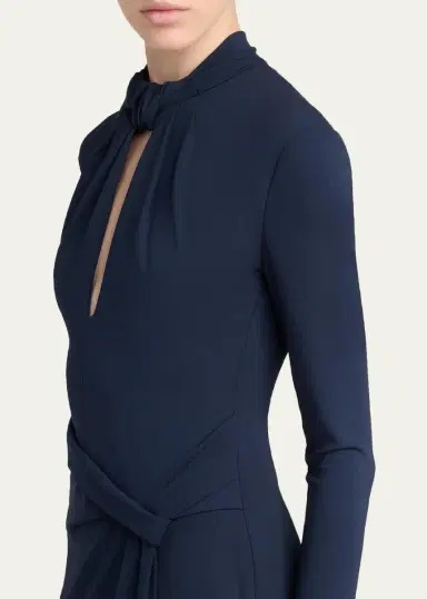 Giorgio Armani Twisted Keyhole Long-Sleeve Midi Dress | Thumbnail 5 Giorgio Armani Twisted Keyhole Long-Sleeve Midi Dress | Thumbnail 5