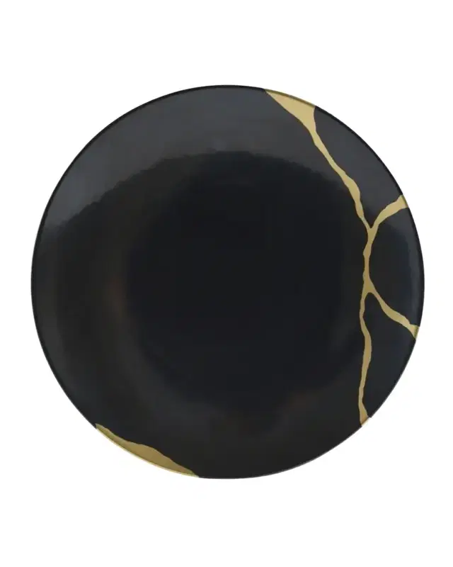 Kintsugi Charbon Coupe Salad Plate, 8.3" Kintsugi Charbon Coupe Salad Plate, 8.3"