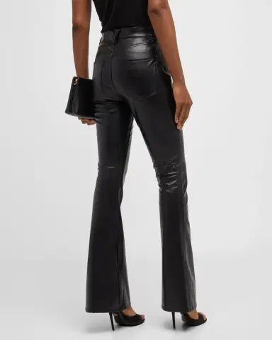 Veronica Beard Beverly High-Rise Skinny Flare Faux Leather Jeans | Thumbnail 3 Veronica Beard Beverly High-Rise Skinny Flare Faux Leather Jeans | Thumbnail 3