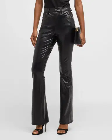 Veronica Beard Beverly High-Rise Skinny Flare Faux Leather Jeans | Thumbnail 4 Veronica Beard Beverly High-Rise Skinny Flare Faux Leather Jeans | Thumbnail 4