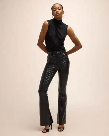 Veronica Beard Beverly High-Rise Skinny Flare Faux Leather Jeans | Thumbnail 5 Veronica Beard Beverly High-Rise Skinny Flare Faux Leather Jeans | Thumbnail 5