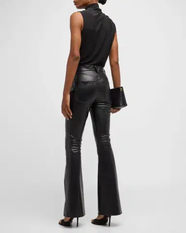 Veronica Beard Beverly High-Rise Skinny Flare Faux Leather Jeans | Thumbnail 7 Veronica Beard Beverly High-Rise Skinny Flare Faux Leather Jeans | Thumbnail 7