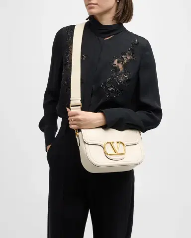 Valentino Garavani Loco VLOGO Flap Leather Shoulder Bag | Thumbnail 2 Valentino Garavani Loco VLOGO Flap Leather Shoulder Bag | Thumbnail 2