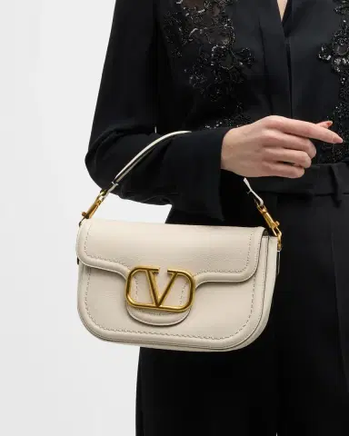 Valentino Garavani Loco VLOGO Flap Leather Shoulder Bag | Thumbnail 4 Valentino Garavani Loco VLOGO Flap Leather Shoulder Bag | Thumbnail 4