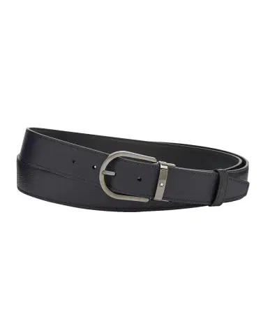 Montblanc Men's Horseshoe-Buckle Reversible Grained Leather Belt | Thumbnail 3 Montblanc Men's Horseshoe-Buckle Reversible Grained Leather Belt | Thumbnail 3