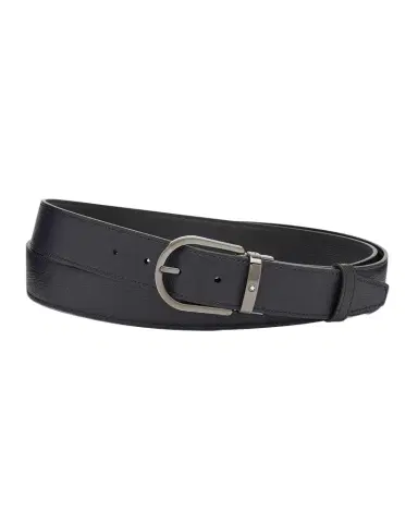 Montblanc Men's Horseshoe-Buckle Reversible Grained Leather Belt | Thumbnail 1 Montblanc Men's Horseshoe-Buckle Reversible Grained Leather Belt | Thumbnail 1