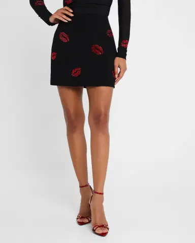 Cinq à Sept Doris Kissing Booth Embroidered Mini Skirt | Thumbnail 4 Cinq à Sept Doris Kissing Booth Embroidered Mini Skirt | Thumbnail 4