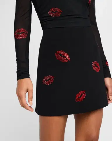 Cinq à Sept Doris Kissing Booth Embroidered Mini Skirt | Thumbnail 6 Cinq à Sept Doris Kissing Booth Embroidered Mini Skirt | Thumbnail 6