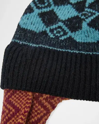 Dries Van Noten Men's Wool Knit Fair Isle Trapper Beanie Hat | Thumbnail 2 Dries Van Noten Men's Wool Knit Fair Isle Trapper Beanie Hat | Thumbnail 2