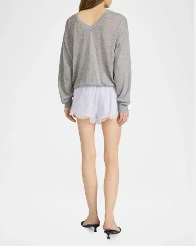 Frame The Stripe Lace Shorts | Thumbnail 3 Frame The Stripe Lace Shorts | Thumbnail 3